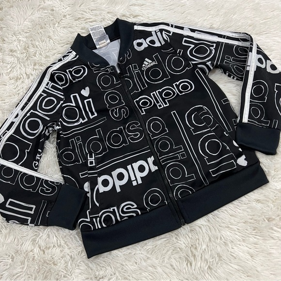 Adidas Logo Black & White Track Jacket 10/12 - Picture 1 of 10
